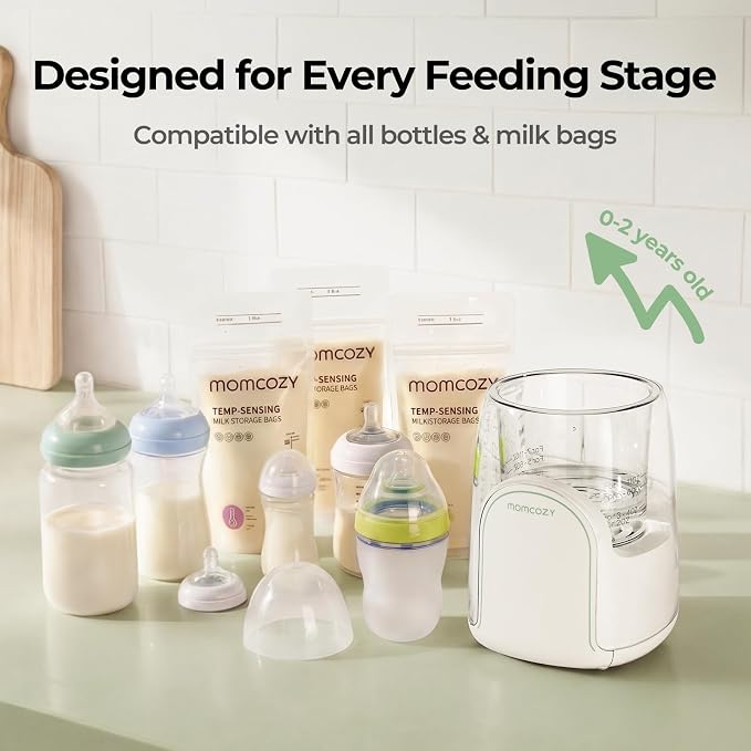 Momcozy NightPro Bottle Warmer for Baby Breast Milk, Built-in Night Light, BPA-Free Tritan, Fullest Nutrients Preserved with Fast & Even Water Bath Warm, Newborn Breastfeeding Essentials Gift for Mom