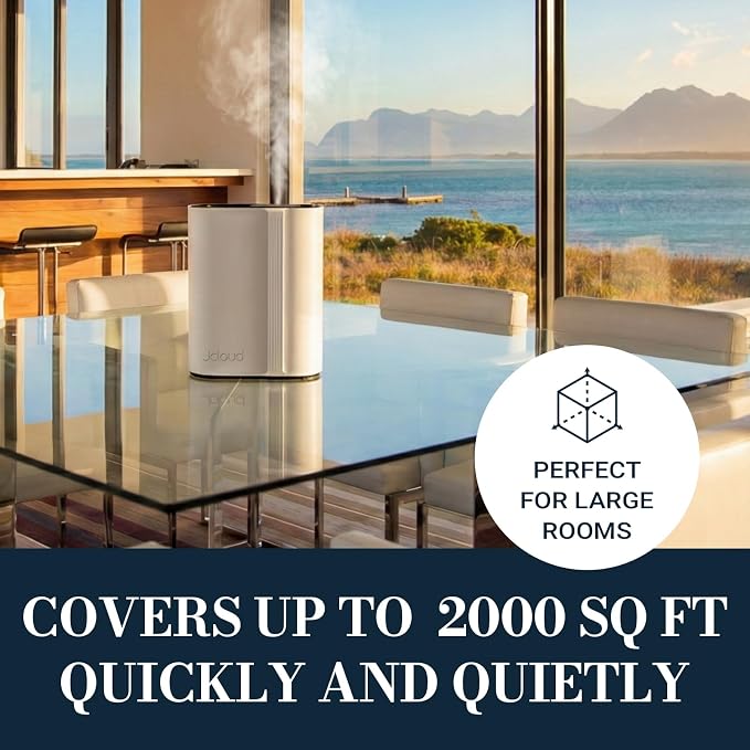 JCLOUD Hotel Scent Diffuser, Waterless Essential Oil Diffuser Cover Up to 2000 Sq Ft - HVAC Cold Air Scent Machine for Large Room, Whole Home & Office, Instant Boost Mode