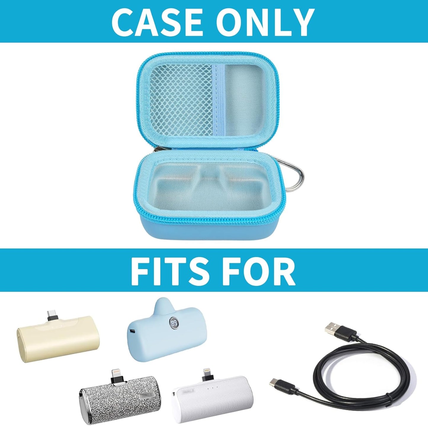 Portable Charger Power Bank Case for Swyop/for Feob/for Charmast/for JEJILL/for LanLuk/for VEGER/for iWALK/for Taegila/for Kuulaa and More Small Charging Battery Pack - Bag Only (SkyBlue)