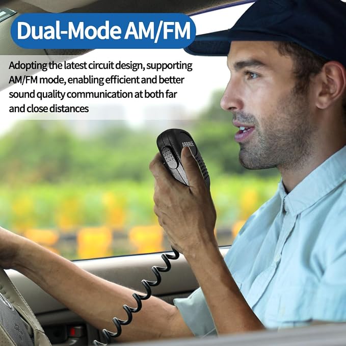 ABBREE CB Radio for Truckers Long Range AM FM Professional CB Radios,Compact Design,Instant Emergency Channel 9/19,Full 40 Channels,Handheld Mic,LCD Display,VOX (AR-M6)