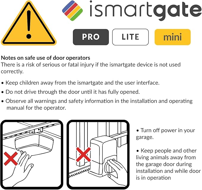 ismartgate MINI Smart Garage Opener - Universal WiFi Remote Controller Compatible with Alexa, Google Home, iPhone, Android,Door Left Open Alert, Door Security Systems. No Hub Needed.