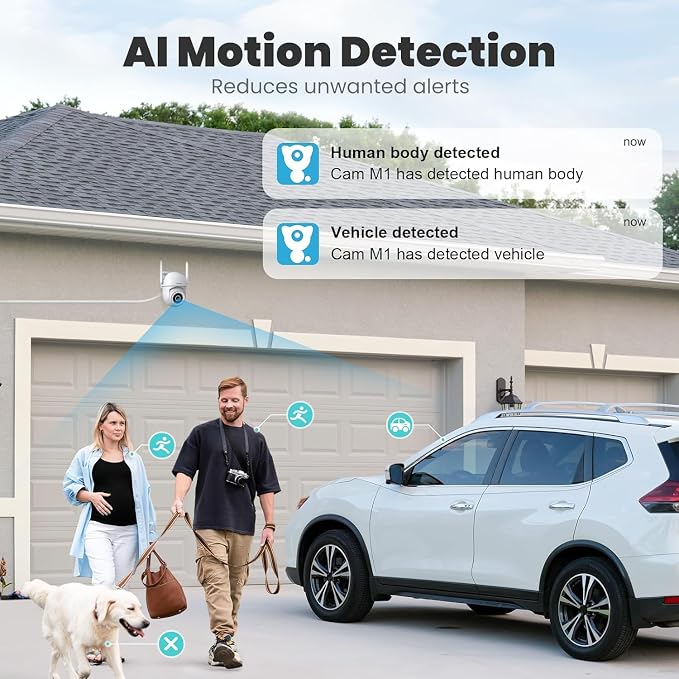 litokam 5MP Security Camera Outdoor, 5G/2.4G WiFi Home Security Camera Outside with Color Night Vision, 360° PTZ Wireless Cam with AI Motion Detection & 2-Way Talk, Support NVR/Alexa