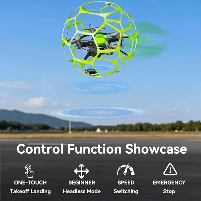 Brushless Camera Drone for Beginners, LCD Remote | Brushless motor, LCD remote, one-key takeoff, 3 speeds and 360° flips make indoor flying easy for new pilots.