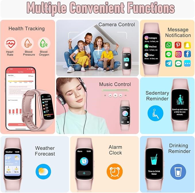 Zeacool Fitness Tracker with 24/7 Heart Rate, Blood Oxygen Sleep Monitor, 123 Sports Modes Calories Smart Watch,IP68 Waterproof Step Counter Activity Trackers Health Pedometer for Women Men