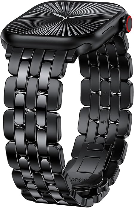 TOYOUTHS Designer Vintage Dressy Bracelet for Apple Watch Band Women 42/40/41/38/44/45/46/49mm, Stainless Steel Elegant Luxury Metal Strap for iWatch Series 11 10 9 8 7 6 5 4 SE/Ultra 3 2 1