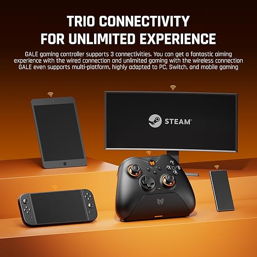 BIGBIG WON Wireless Controllers, Gale Hall PC Controllers Motion Control, Hall Joysticks&Triggers, 3 Pairs of Thumbsticks, PC App Game Controllers for Switch/Switch2/iOS/Android Wireless Gaming Controller [windows]