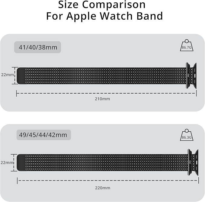 LULULOOK Milanese Mesh Loop Compatible with Apple Watch Band 49/46/45/44/42/41/40/38mm for Men Women, Stainless Steel Magnetic Buckle Strap for iWatch Ultra 3/2 Ultra Series 11 10 9 8 7 6 SE 5 4 3