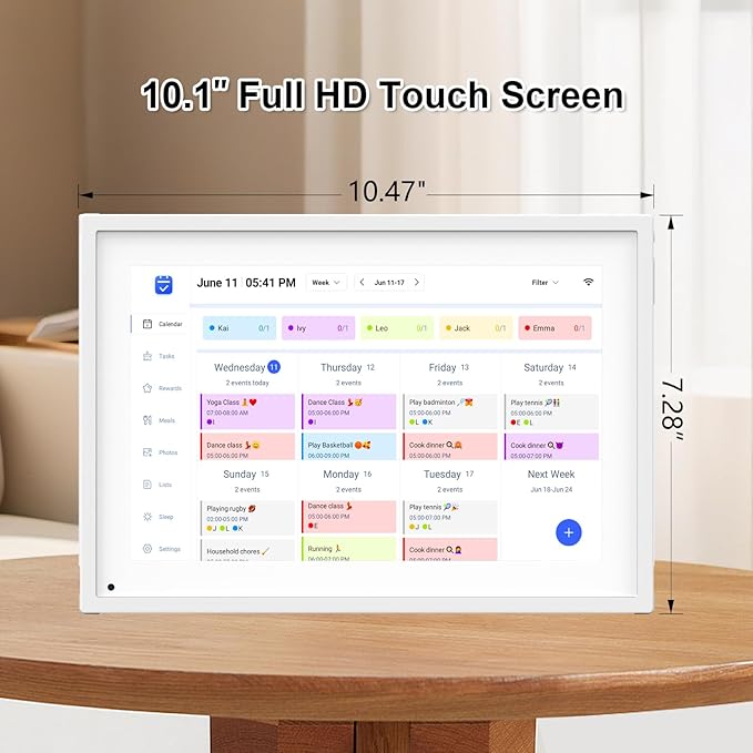 10.1 inch Wall Planner Digital Calendar & Chore Chart, Smart Touchscreen Interactive Display for Family Schedules, Hearth Display Digital Calendar, Great for Organizing Your 2026 Year