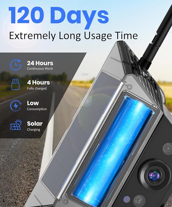 AUTO-VOX Wireless Backup Camera Kit: 5" Monitor, Dual Solar 5A Cams, Suction Mount – Dual View for RV, Horse/Boat Trailer, Cargo, Campsite & Safe Parking