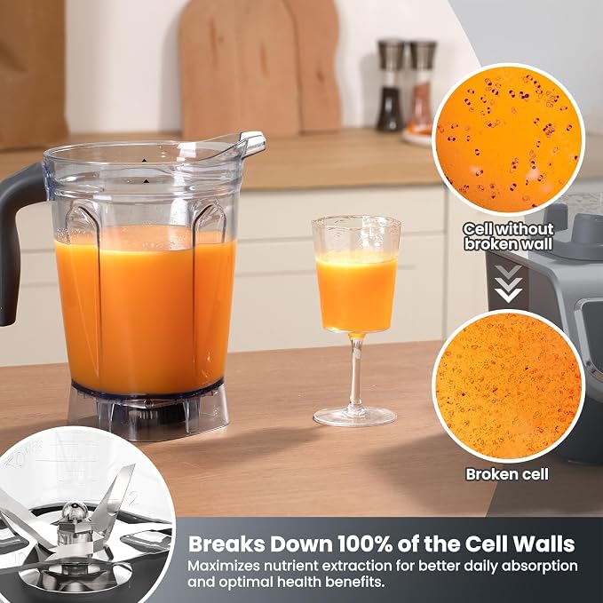 iCucina 1500w Blender for Kitchen with Pre-set Blending Programs, 64oz Heavy Duty Profession-grade Blender for Smoothies, Soups, Dips, Nut Butters, BPA-Free Tritan Jar