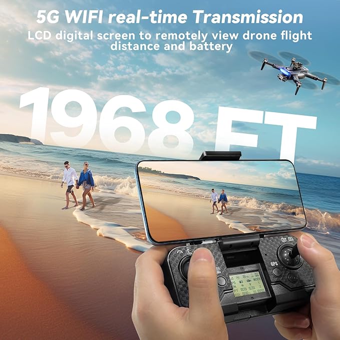 Drones with Camera for Adults 4K, GPS Follow Me Drone That Follows You, Under 249g Foldable Mini Drone with Brushless Motor, Obstacle Alert, 3 Batteries 54 Mins Flight - HYTOBP P17(Age 14+,Black)