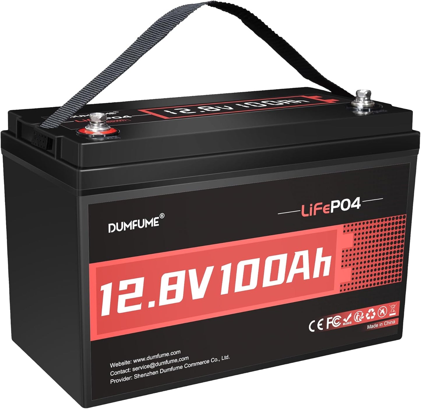 12V 100Ah LiFePO4 Lithium Battery, Built-in 100A BMS, 1280Wh, Up To 6000+ Cycles, Ideal For RV, Marine, Trolling Motor, Solar Off-Grid Systems