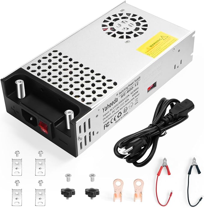 New Version Converter, 110V AC to 12V DC Converter Power Supply 12V 600W 50A DC Switch Transformer for RV,Pump,LED Strip, LCD Monitor (12V 600W)