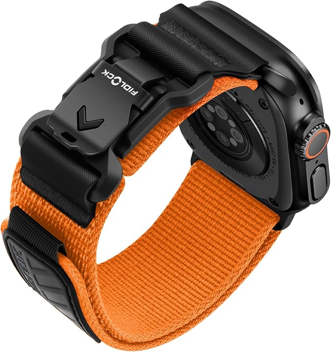 Bandletic Compatible with Apple Watch Ultra 2 Band Men, Wide Stretchy Nylon Strap with Magnetic Fidlock V-Buckle for iWatch 49mm(Ultra 3/2/1),46mm(11/10),45mm(9/8/7),44mm(SE3/SE2/SE/6/5/4),42mm(3/2/1)