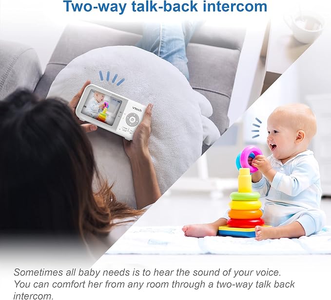VTech Baby Monitor, No WiFi Secure Transmission – 19-Hour Battery, 2.8" Screen, Pan Tilt Zoom, Night Vision, 1000ft Range, Temperature Sensor, 2-Way Talk | VM923