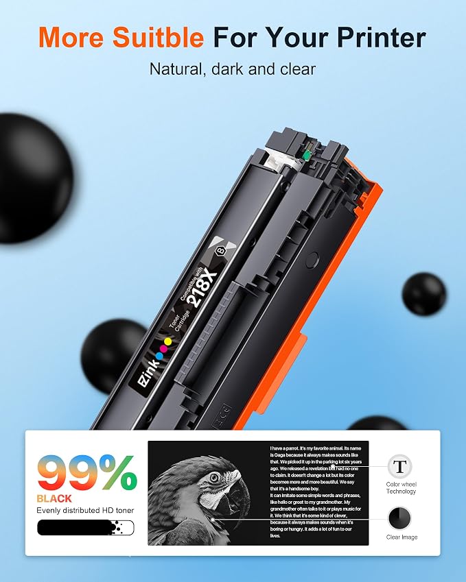 Compatible HP 218X Toner Cartridges 4 Pack with Chip for HP Color LaserJet pro MFP 3301fdw 3301sdw Compatible for 218X 218 218A Toner for LaserJet pro MFP 3301fdw 3301sdw 3301cdw 3201dw W2180X