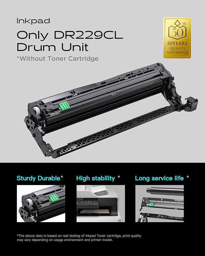 Compatible DR229CL Drum Unit (NOT Toner) Replacement for Brother DR-229CL DR229 TN229XL Work for MFC-L3720CDW MFC-L3765CDW MFC-L3780CDW HL-L3220CDW HL-3280CDW HL-L3295CDW Printer (4 Pack)