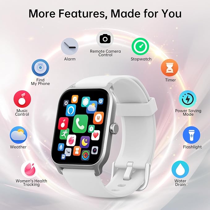 Tensky Smart Watch for Women/Men, 1.85'' HD Activity Smartwatch for iPhone/Android/Samsung, 100+ Sport Modes Fitness Tracker (Answer/Make Call), Alexa Built-in,Sleep/Heart Rate/SpO2 Monitor/Waterproof