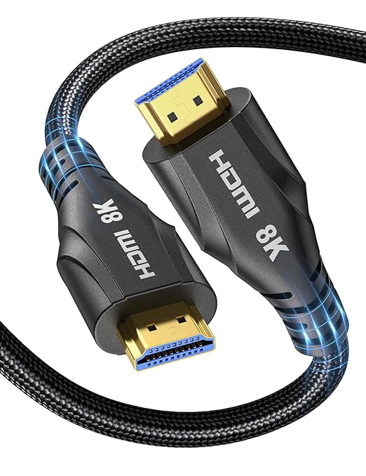 Cratree HDMI Cable 20FT Long - 8K HDMI 48Gbps High-Speed HDMI Braided,8K 60Hz 4K120Hz,HDCP 2.2&2.3, HDMI Cord Compatible with TV/PS4 /PS5