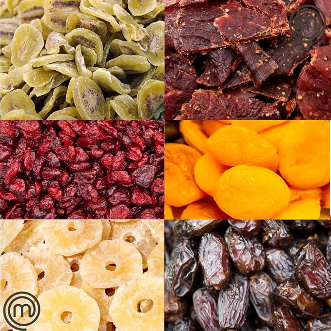 MasterChef Digital Food Dehydrator w 5 Large Trays and Temperature Controls- 8L Capacity- Programmable Dehydrating Machine w Recipe Guide- BPA Free, Make Healthy Snacks, Dry Fruit, Veggies, Beef Jerky