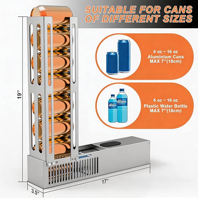 YOTAN Electric Can Crusher, 8oz&12oz&16oz Automatic Can Crusher, Can Fill 8 Cans at a Time, Automatic Can Eject, Heavy Duty Can Crushers for Recycling Aluminum Seltzer, Cola, Beer Cans