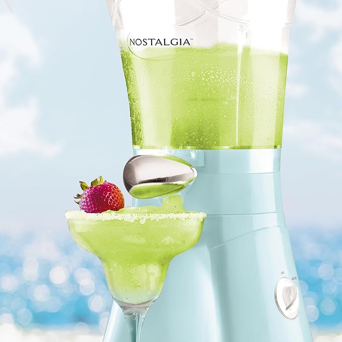 Nostalgia Margarita Machine - Blender for Smoothies, Margaritas, Daiquiris, and Slushies - Aqua - 64-Ounce