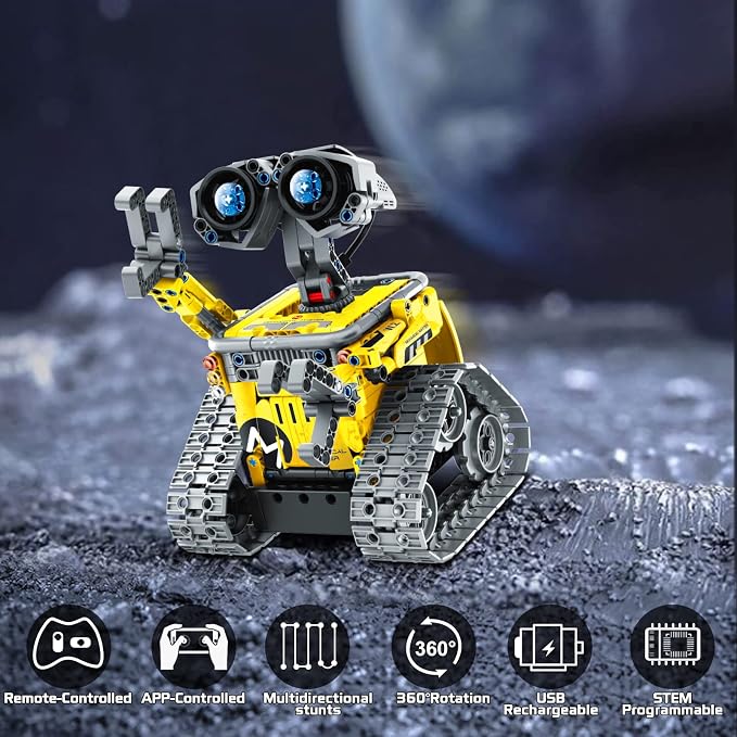 Mibido 5in1 Remote & App-Controlled Robot Dinosaur Building Kit, Educational STEM Projects Coding Set Christmas Birthday Creative Gifts for Kids Aged 6 7 8 9 10 11 12+