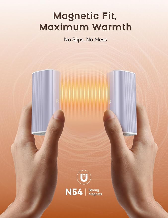 RORRY Hand Warmers Rechargeable 2 Pack, 10000mAh 360° Heating Magnetic Electric Hand Warmer, 24Hrs Warmth Portable Reusable Pocket Heater for Camping Hunting Gifts for Men Women