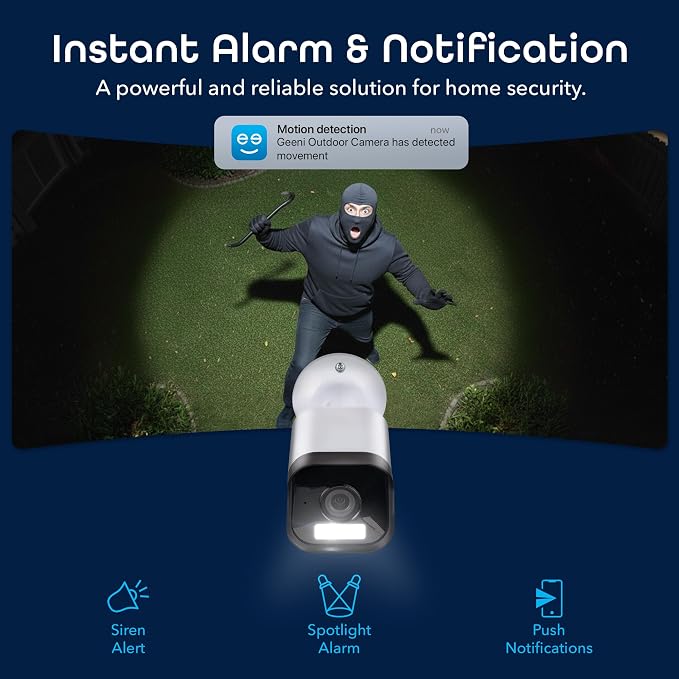 Geeni Hawk 3 4MP Smart Outdoor Security Camera 2-Pack – 2K Ultra HD WiFi Surveillance Cameras with Color Night Vision, 30m Long Range, 2-Way Audio, Motion Detection, & IP65 Weatherproof