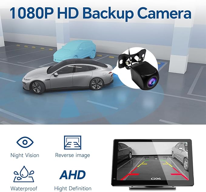 Haudio Portable Wireless Carplay Car Stereo, 7" HD Touchscreen for Car with CarPlay & Android Auto with Backup Camera, GPS, Bluetooth, Voice Control, Mirror Link, FM, AUX, Universal Fit