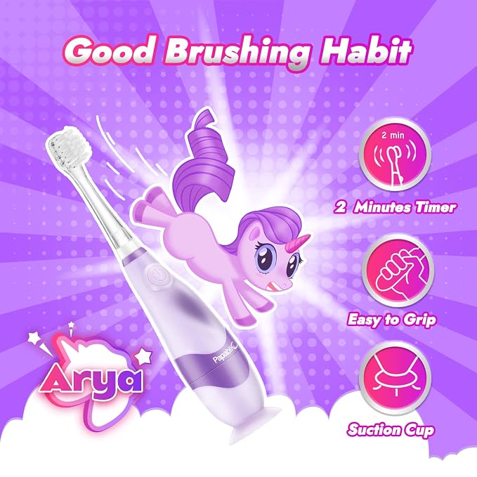 Papablic BabyHandy 2-Stage Bundle with Arya Toddler Sonic Electric Toothbrush