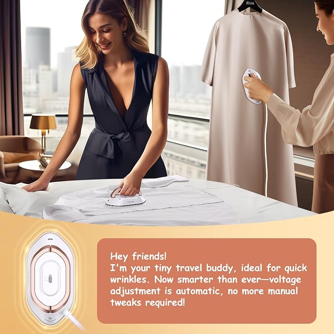 Newbealer Travel Iron bundle with Affordable Steamer for Clothes, Dry Iron and Powerful Steamer, Portable for Travel and Home Use