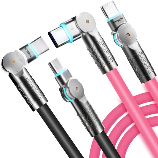 USB C to USB C Cable 10ft 240W 2-Pack USB 2.0, Type C Charging Cable for iPhone 15, Samsung Galaxy S23, MacBook Pro 2020, iPad Pro, iPad Air 4, Pixel and More. Black+Pink