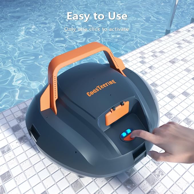 Planet Cordless Robotic Pool Vacuum with 100-120 Minutes Runtime, Powerful Suction, Auto-Parking, Robotic Pool Cleaner for for Above Ground Pool and Flat Pools