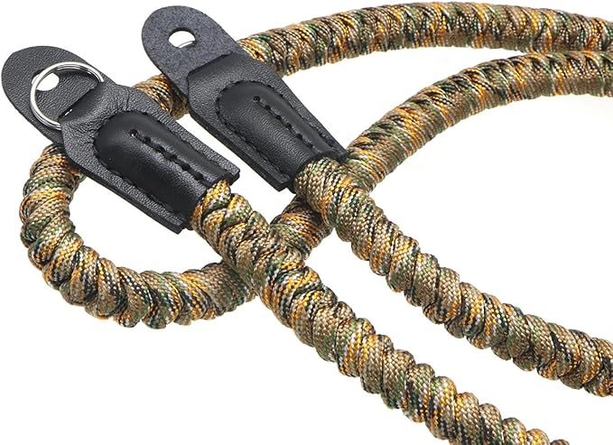 Paracord Woven Camera Neck Shoulder Strap Belt Hand Compatible with Canon Nikon Sony Olympus Pentax Fujifilm Panasonic SLR DSLR Digital Mirrorless Cameras 42 inch Camouflage