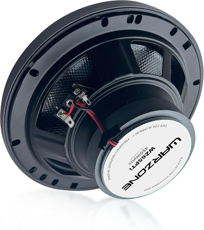 Warzone 2X WZ65PTi 6.5-Inch Super Coaxial Speaker Pair, 4 Ohm, 450W Max, 120W RMS, 92dB Sensitivity, Ferrite Woofer & PEI Dome Tweeter for Pro Car Audio