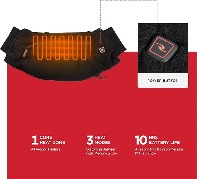 Radians RHG-A900 Wind Resistant Cold Weather Heated Hand Warmer Kit with Battery - Black
