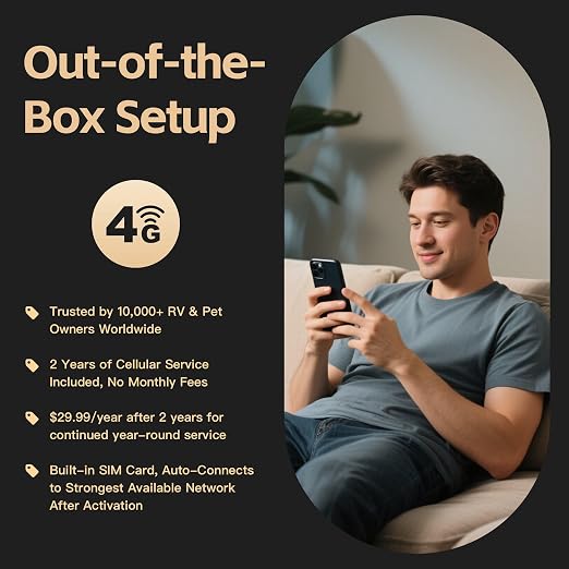 Cellular Temperature Monitor for RV Pet Safety – 4G Remote Temperature, Humidity & Power Outage Monitor for Vacation Home & Server Room | App Controlled | No WiFi | 2 Year Subscription Included | Swiss-Precision Sensor with 30-Second Updates for Faster...