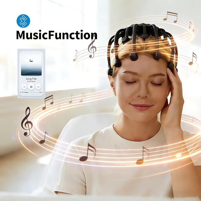 THOUSAND SUNNY Electric Octopus Head Massager for Scalp, 360 Scalp Stress Relax Massage Tool Hands Free with 20 Massage Nodes