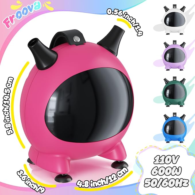 Balloon Pump Electric, Portable Balloons Inflator Air Pump Dual Nozzle, 110V Small Electric Balloons Blower Machine Corded, 600W for Latex Foil Balloon Arch Garland Party Decorations Supplies