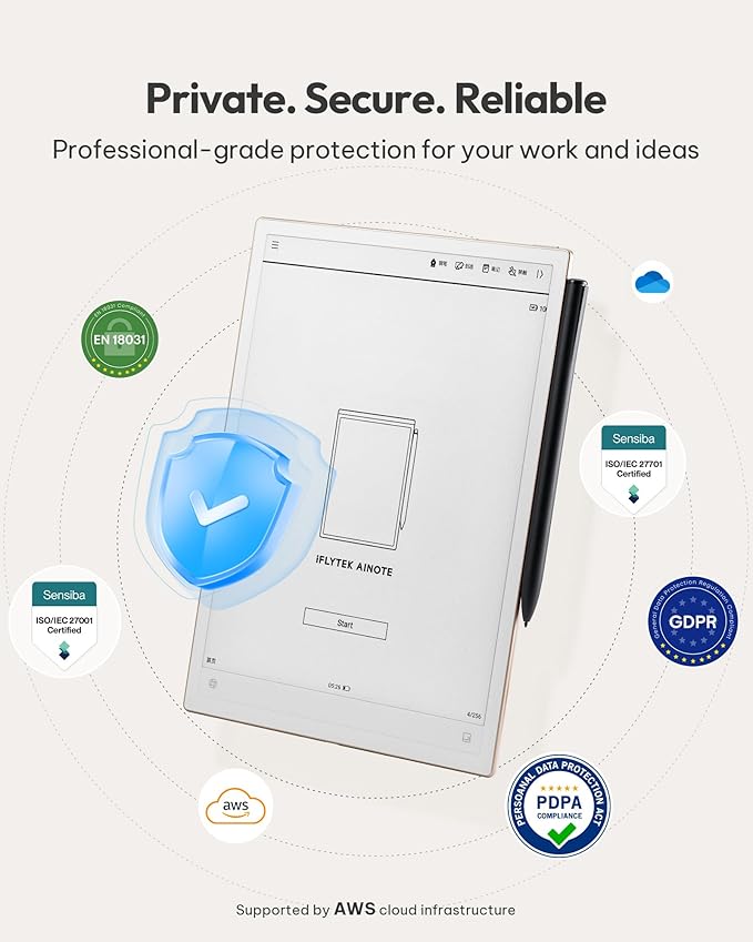 iflytek AINOTE 2, 10.65" E-Ink Tablet, AI Note Taking Tablet for Meeting, Ultra-Thin 4.2mm Digital Notebook with Voice-to-Text, 16-Language Transcription, Handwritten-to-Text, Ideal for Work&Study