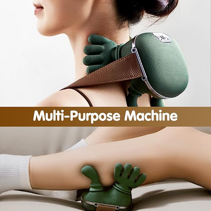 Siasoo Neck Massager With Heat-Wireless Portable Shiatsu Neck and Shoulder Deep Tissue 4D Kneading Back Massage With Fingers,Simulated Human Hand Design Muscle Relax Hand Massager For FathersDay Gifts