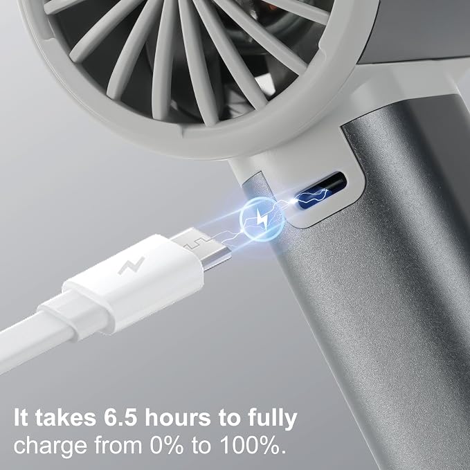Handheld Turbo Fan with 1-100 Speed - 15H Max Cooling Mini Portable Fan, Metal Personal Air Cooler for Commute and Travel, Gifts for Men and Women, Sliver