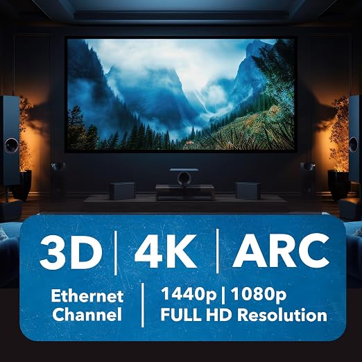 OREI Ultra High Speed 4kHDMI Cable 6ft – High-Speed 10.2Gbps, 3D, ARC, Ethernet – Premium 6ft HDMI Cable for TVs, Monitors, Home Theater & Gaming (4 Pack)