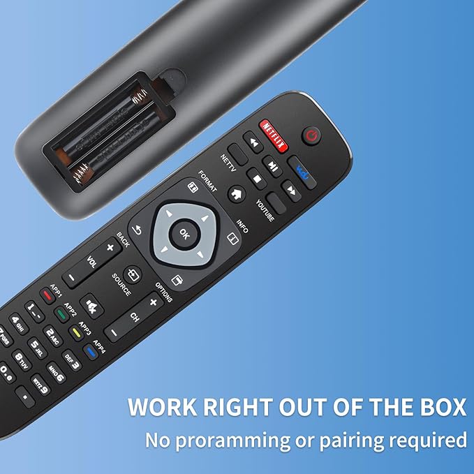 (2-Pack) for Philips TV Remote Replacement, Compatible with All Philips LED/LCD/HDTV/UHD Smart TVs (NH500UP)