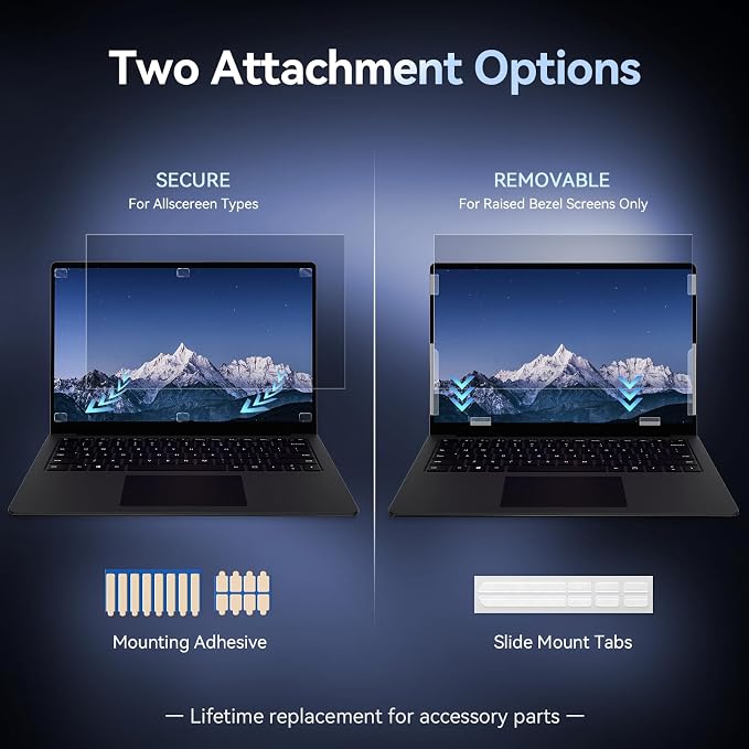 15.6 Inch Laptop Privacy Screen Compatible with HP/Dell/Acer/Samsung/Asus/Lenovo/Toshiba,16:10 Aspect Removable Anti Glare Blue Light Filter Protector, 15.6in Laptop Privacy Screen Shield