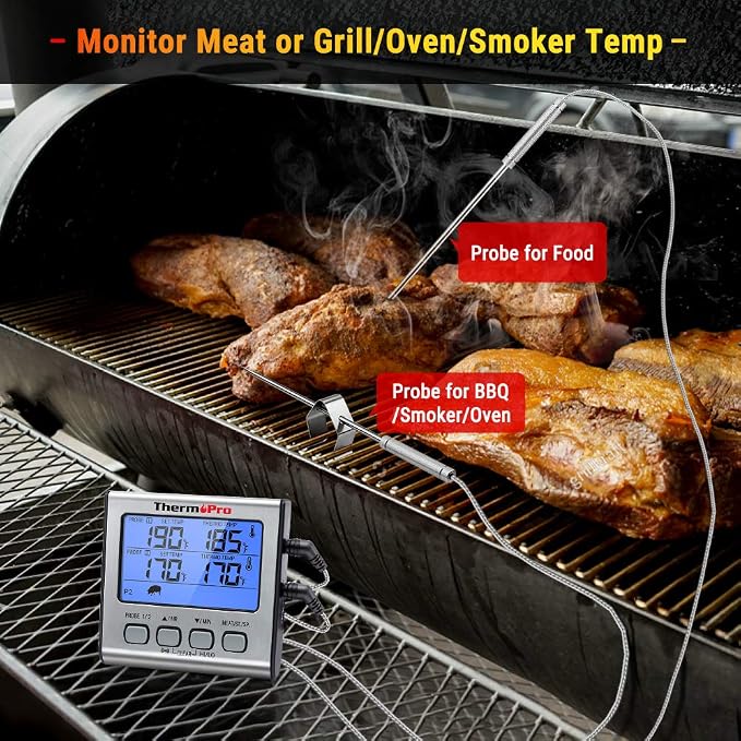 ThermoPro TP17 Dual Probe Digital Cooking Meat Thermometer +ThermoPro TP19 Waterproof Digital Meat Thermometer