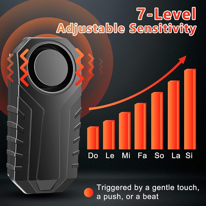 Bike Alarms,Bike Alarm Anti Theft,Bicycle Motion Sensor Anti-Theft Alarm,113dB Super Loud Bicycle Vibration Motion Sensor Siren Anti Theft Security System IP65 Waterproof, 2Pack