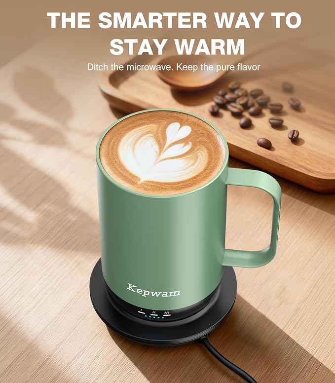 Kepwam Self-Heating Coffee Mug T1, 16oz Rechargeable Heated Coffee Mug, Smart Coffee Warmer Mug with App-Controlled,Advanced Temperature-Controlled Heating Coffee Gifts for Women Men Coffee Lover