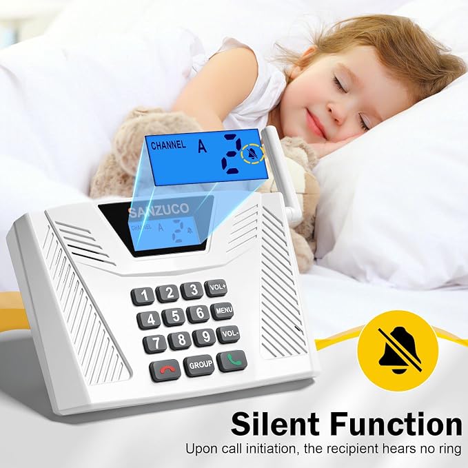 60L Intercoms Wireless for Home, 1700ft 2026 Wireless Intercom System with Full Duplex & Group Call, Hands Free Two Way Real Time Home Intercom for Elderly, Kids & Office (2 Pack)